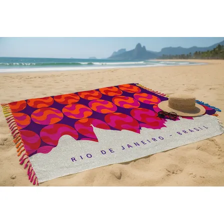 Canga De Praia Poliester Hills Bola Lotus Praia