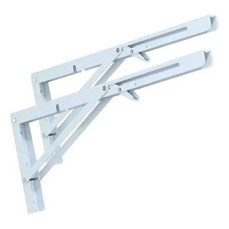 Kit 2 Suportes Mão Francesa Dobrável Retrátil Reforçada 50cm
