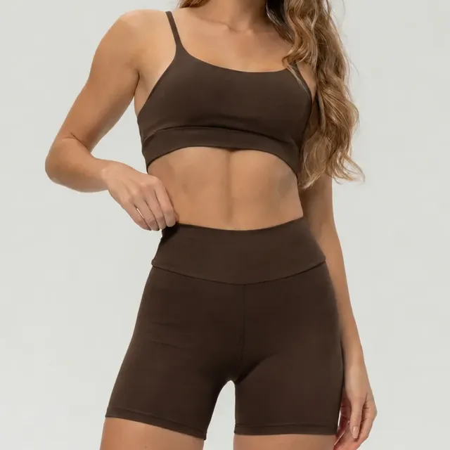 Conjunto Fitness Academia Top Shorts Meia Coxa Cintura Alta