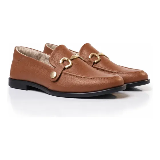 Mocassim Feminino Couro Legítimo Vittal 2 Fivelas