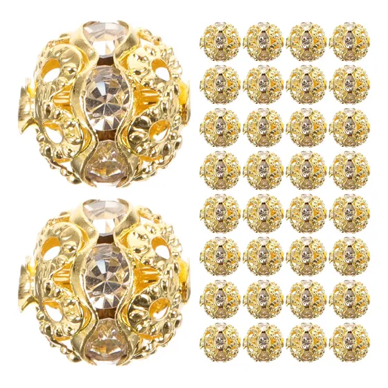 200 Peças De Miçangas Soltas, Strass, Fabricação De Metal In