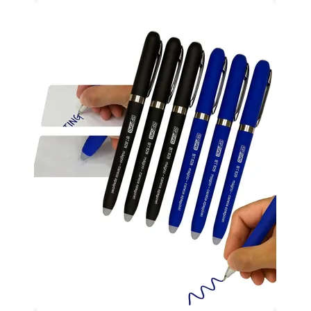 Caneta Que Apaga Mágica Kit Azul Preta 6 Un Apagável Magic