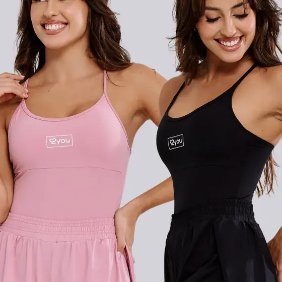 Kit 2 Regata Feminina Academia Entrada Bojo Removível Fit
