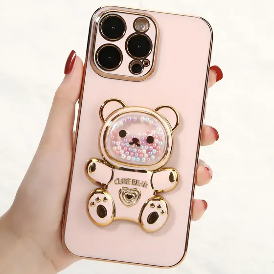 Capa Capinha Para Motorola De Celular C/ Acessório Urso Cute