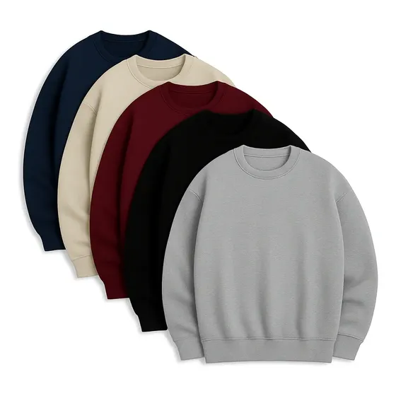 Moletom Atacado 5 Unidades Gola Redonda Básico Flanelado