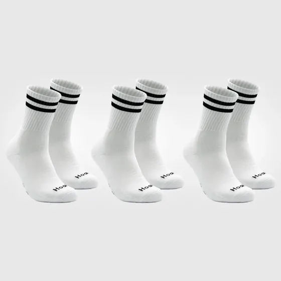 Kit 3 Pares Meia Cano Longo Esportiva Algodão Skate Listrada