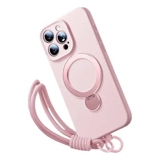 Capa Capinha Silicone Para iPhone Magsafe Case Com Cordão