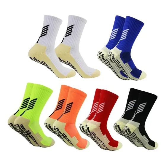 Kit 4 Par Meia Antiderrapante Futebol Esportiva Meião Socks