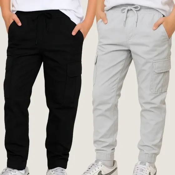 Kit Calça Cargo Jogger Infantil Meninos Juvenil Calca Jogger