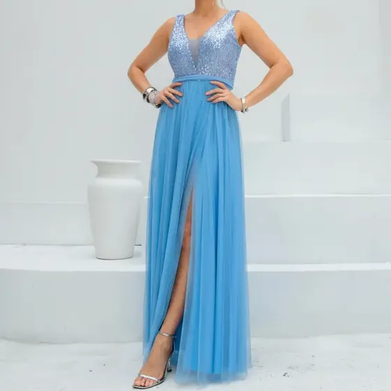 Vestido De Festa Longo Para Madrinha Casamento Tule Liso