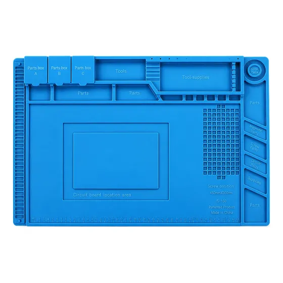 Estação De Trabalho Manta Antiestática Silicone Bancada Azul