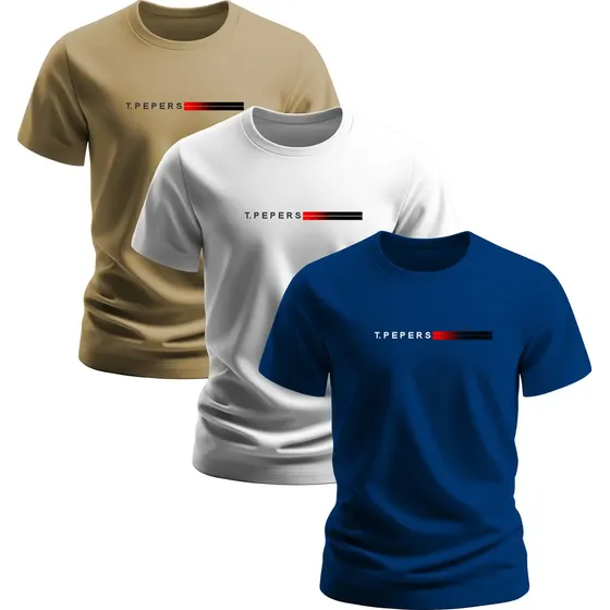 Kit Com 3 Camisetas Basica Masculino Top Original