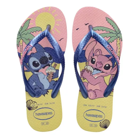 Chinelo Havaianas Kids Slim Disney Stitch Meninas Original