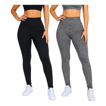 Kit 2 Calças Legging Suplex Feminina Academia Caminhada