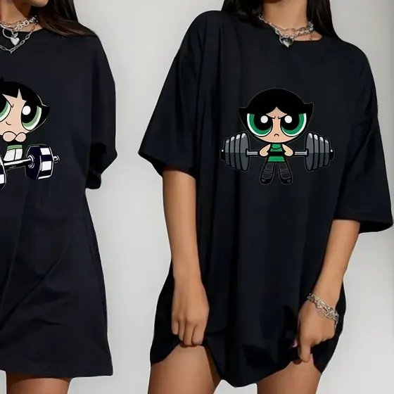 Kit 2 Oversized Feminina Camiseta Larga Treino Gym Academia