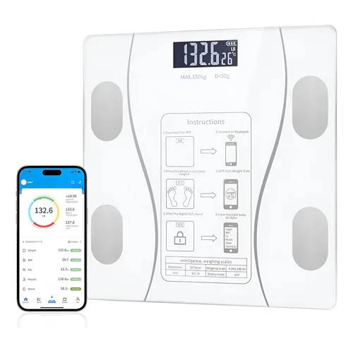 Digital Balança Bioimpedância Imc Aplicativo Bluetooth 180kg