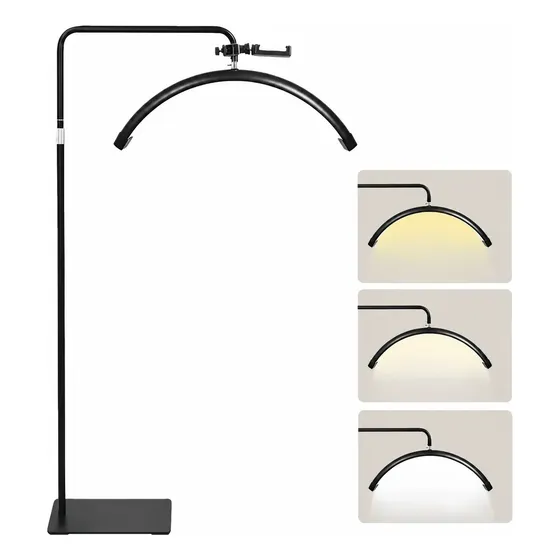 Luminária Led Meia Lua Regulagem Controle Profissional Base