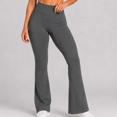 Calça Legging Flare Zero Transparência Cintura Alta Academia