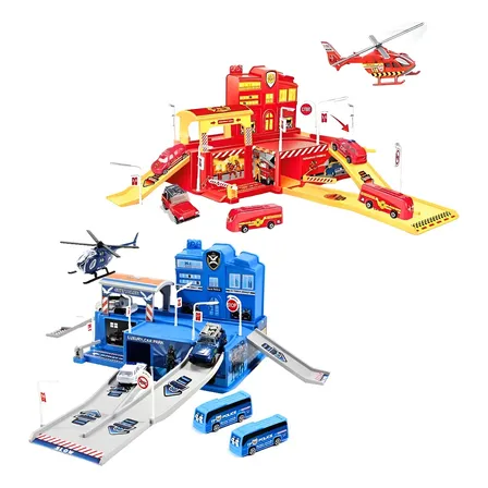 Pista Carrinho Infantil Estação Com Veículos 26pçs Maxi Toys