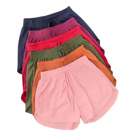 Kit 3 Shorts Feminino Malha Canelada Moda Praia