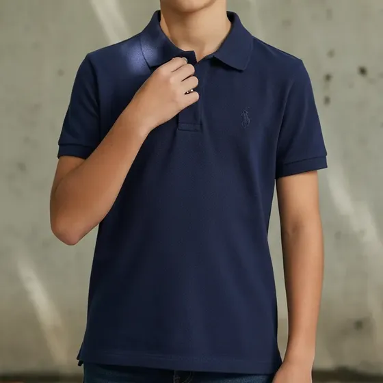 Polo Juvenil Piquet Menino Manga Curta Algodão