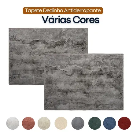 Kit 2 Tapete Banheiro Dedinho Antiderrapante Macio Bolinha