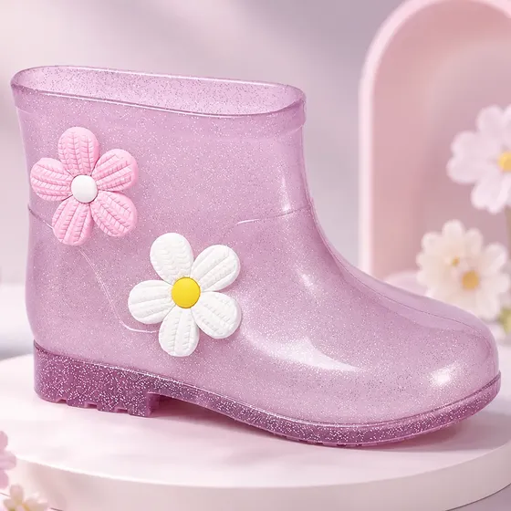 Bota De Chuva Florzinhas Infantil Feminina Galocha Menina