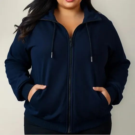 Casaco Moletom Feminino Plus Size Qualidade Blusa G1 G2 G3