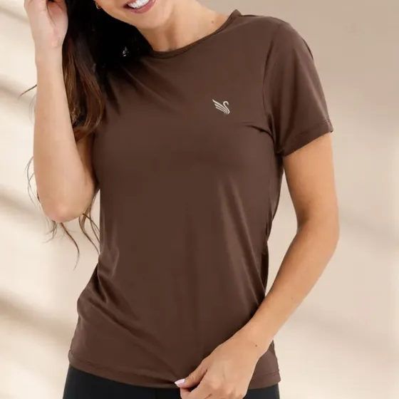 Camiseta Blusa Dry Fit Lisa Feminina Academia Proteção Uv 50