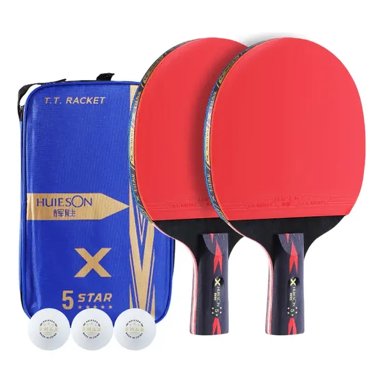 Raquete Ping Pong Profissional Raquete 5 Estrelas + 3 Bolas
