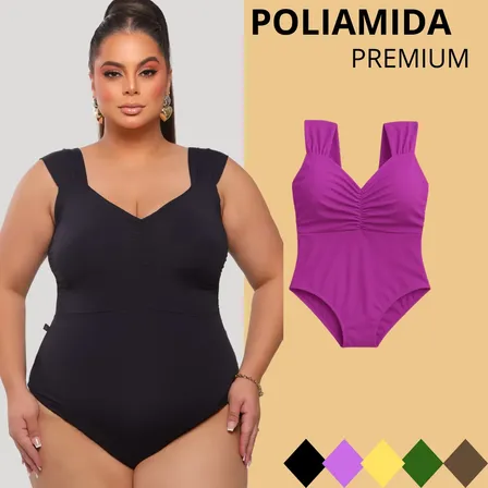 Maiô Disfarça Barriga Feminino Poliamida Premium Plus Size