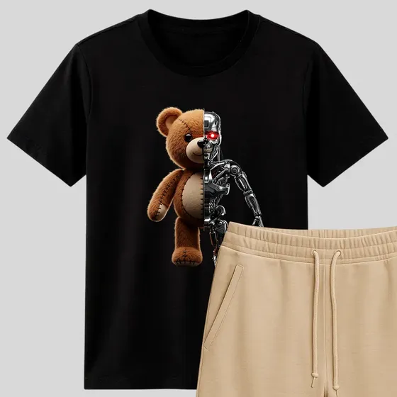Camiseta Bermuda Louck Infatil Estilo Casual Conjunto Verão