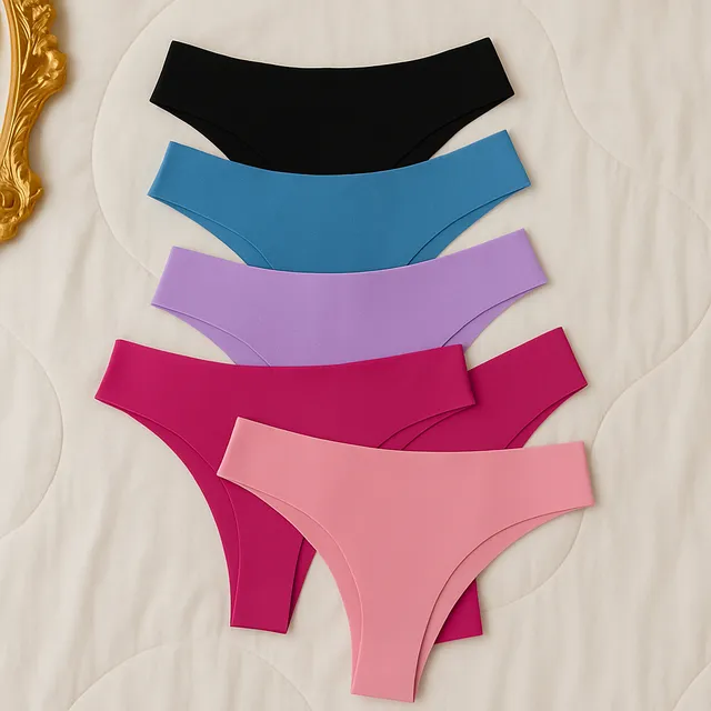 Kit 5 Calcinhas Sem Costura Tanga Corte Laser Não Marca