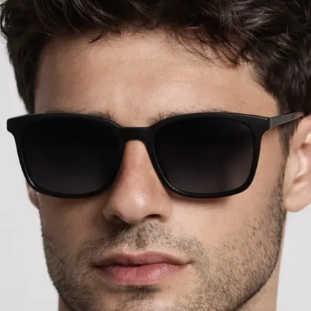 Óculos De Sol Quadrado Preto Fosco Unissex Proteção Uv400