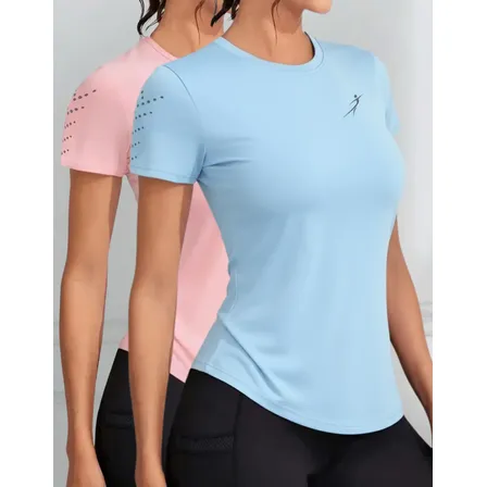 Kit 2 Camisetas Dry Fit Feminina Fitness Academia Treino