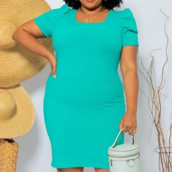 Vestido Feminino Manga Princesa Plus Size Veste 48 Ao 58