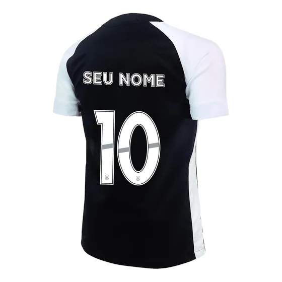 Camisa Timão Preta Lisa 2026 Personalizada Nome E Numero