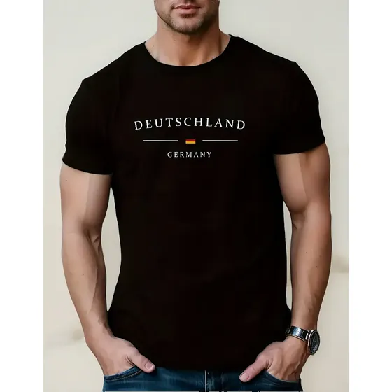 Camiseta Masculina Alemanha Luxo 100% Algodão Premium