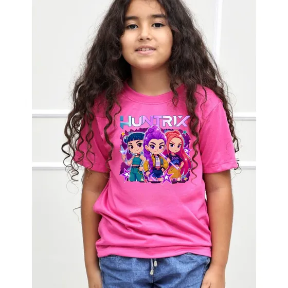 Camiseta Infantil Huntrix Guerreiras Do K-pop Lançamento