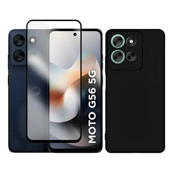 Capa Capinha Case + Película Tela 3d Para Moto G56 Xt2529