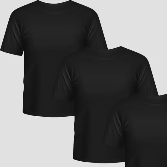 Kit 3 Camisetas Masculina Pv Malha Fria Camisa Básica