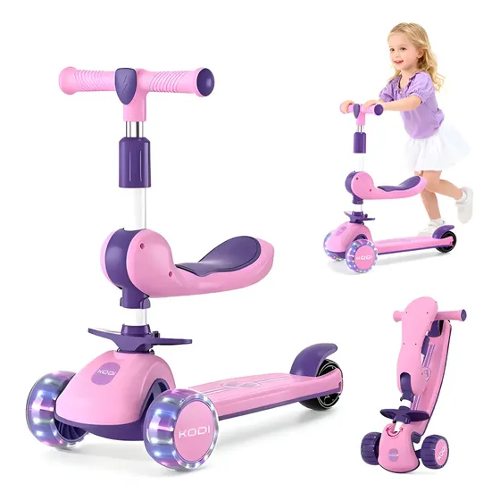Patinete Infantil 3 Rodas Com Luz Led Menino Menina 40 Kg