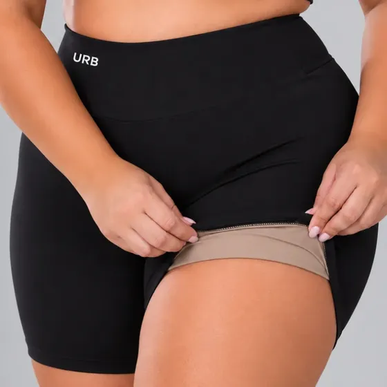 Shorts Plus Size Forrado Academia Treino Feminino Fitness