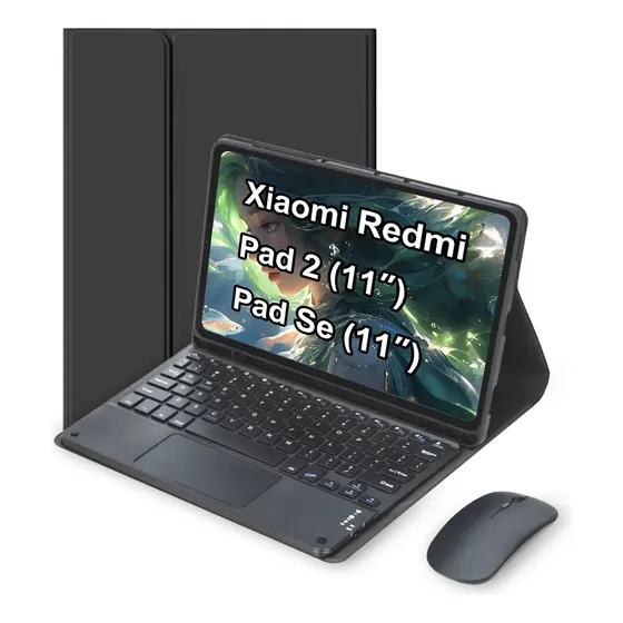 Capa+teclado Touchpad+mouse P/xiaomi Redmi Pad 2/pad Se 11''