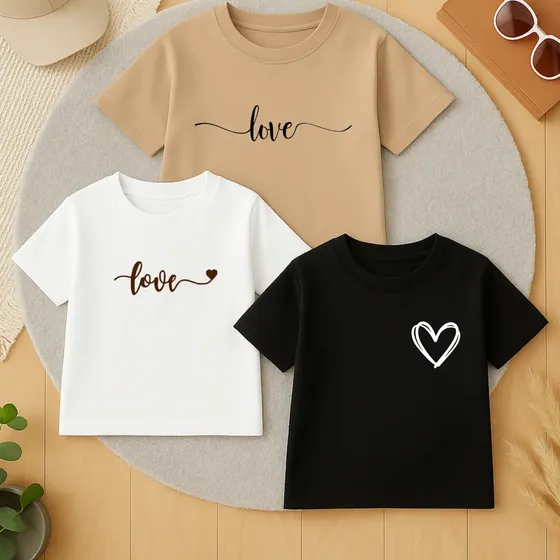 Kit 3 Camiseta Infantil T-shirt Feminina Moda Blogueirinha