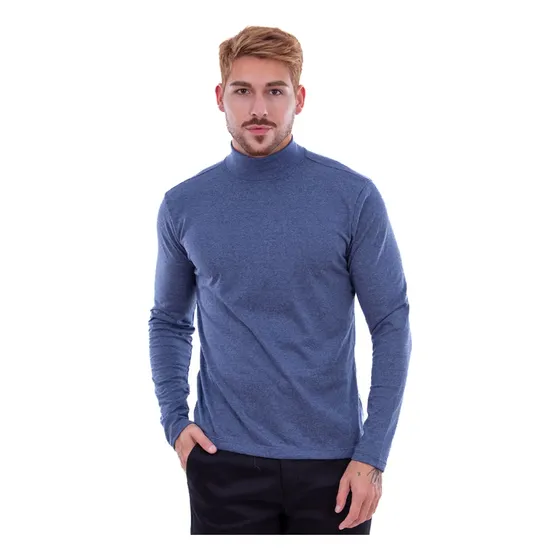 Camiseta Gs One De Gola Rolê Masculina Manga Longa Malha Eco