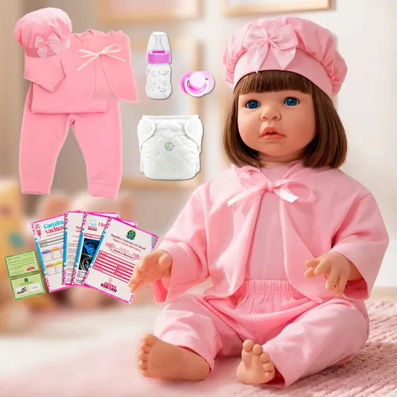 Boneca Bebê Reborn Realista 100% Silicone Pode Dar Banho
