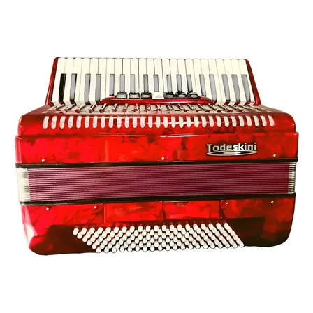 Sanfona/gaita/acordeon Todeskini 120 Baixos 7 Registros Cor Vermelho