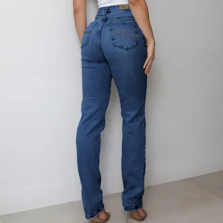 Calça Jeans Feminina Sawary Modelagem Reta Linha Premium
