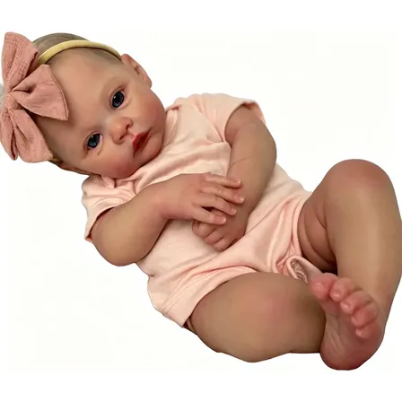 Bzdoll Bebê Reborn Pele 3d 45cm Corpo 100% Vinil